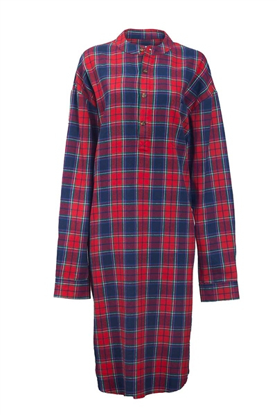 Flannel Nightshirt LV 12 -Red Navy Check